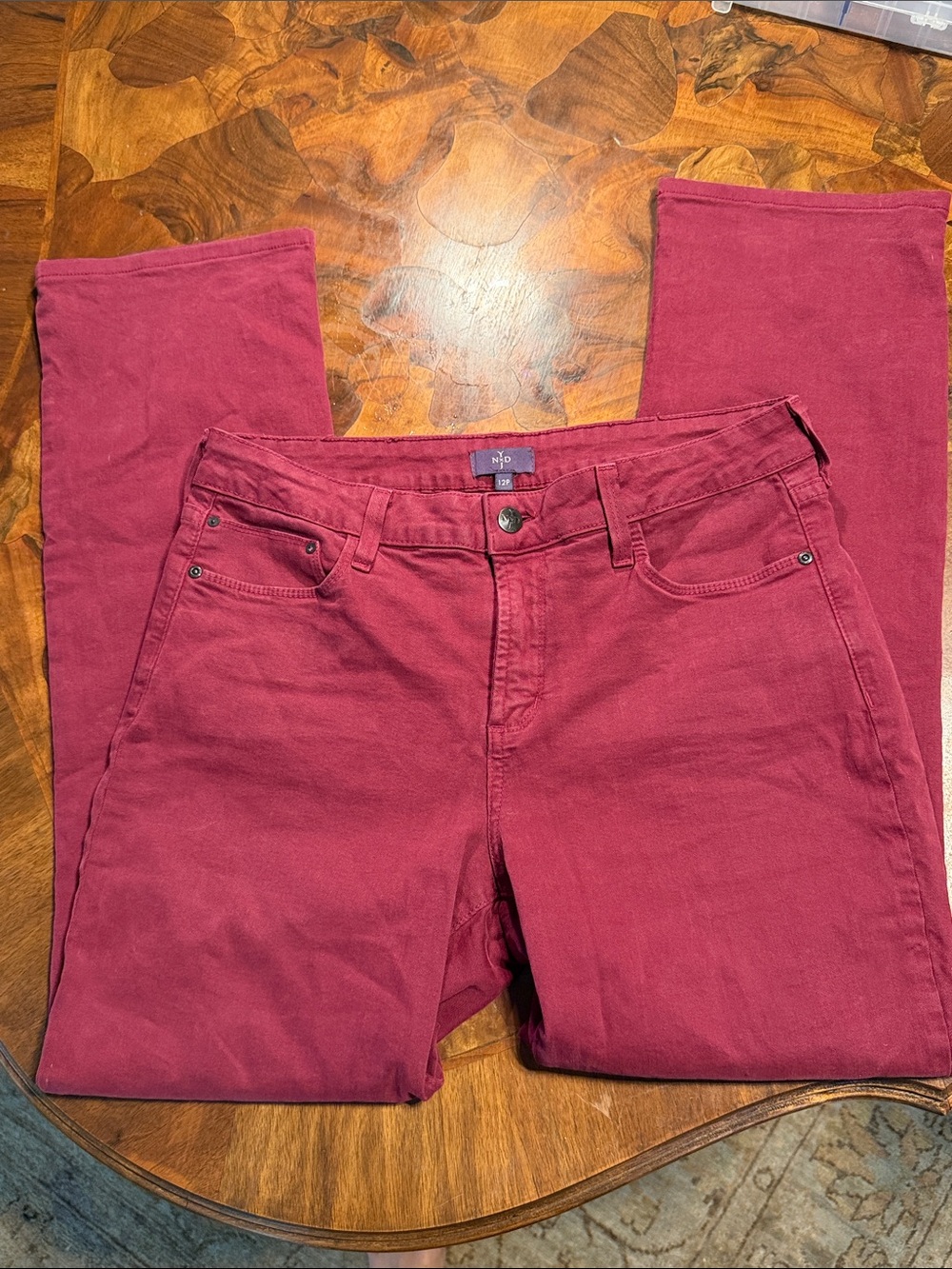 NYDJ Women's Deep Raspberry Ankle Cropped Jeans